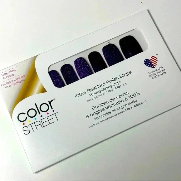 Color Street Flake My Day Press On Nails Purple Glitter Prism New - Picture 2 of 3